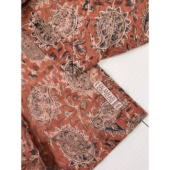 Orvis Shirt Mens L Kalamkari Block Printed Button Up Cotton Floral Paisley (2) - Picture 6 of 7